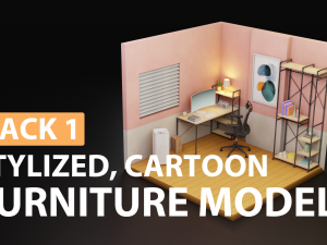 Low Poly furniture model pack pack 1 Modèle 3D