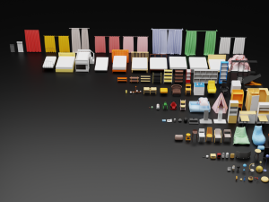 Low Poly furniture model pack 2 Model 3D