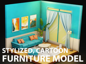 Low Poly furniture model pack 2 3D Model
