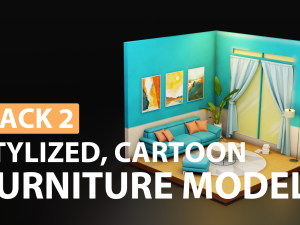 Low Poly furniture model pack 2 Model 3D