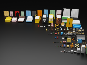 Low Poly furniture model pack 3 3D Модель