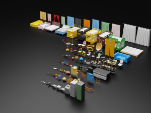 Low Poly furniture model pack 3 3D Модель