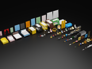 Low Poly furniture model pack 3 3D Модель