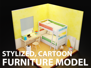 Low Poly furniture model pack 3 3D 모델