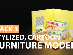 Low Poly furniture model pack 3 3D Модель