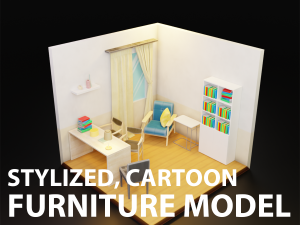Low Poly furniture model pack 5 3D Model