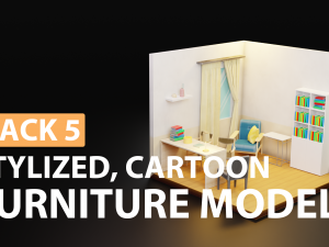 Low Poly furniture model pack 5 3D Model