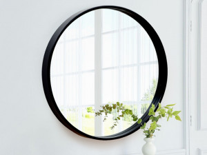 Wood round mirror Modèle 3D