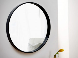 Wood round mirror Model 3D
