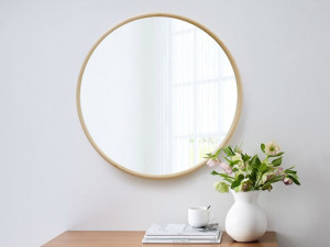 Wood round mirror Model 3D