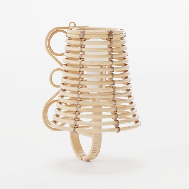Rattan wall lamp shade Model 3D .c4d .max .obj .3ds .fbx .stl .blend 