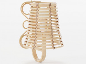 Rattan wall lamp shade Modelo 3D