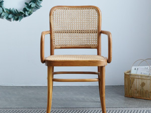 Lungo Natural Ratan Solid Wood Armchair Modelo 3D