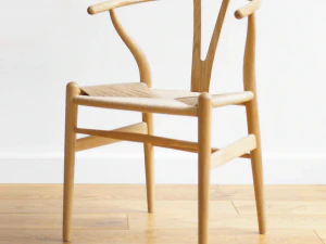 Chaise d'int&eacute;rieur en fil de rotin et bois massif Modèle 3D