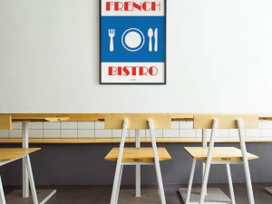 Французское бистро M, уникальный дизайн интерьера, плакат, столовая 3D Модель