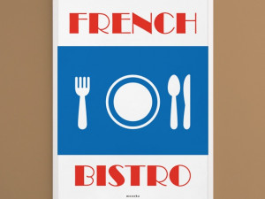 French bistro M unique interior design poster dining room Modelo 3D