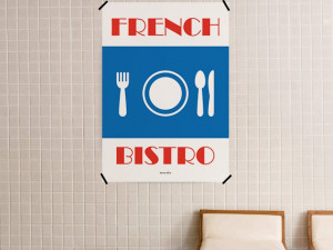 French bistro M unique interior design poster dining room Modelo 3D