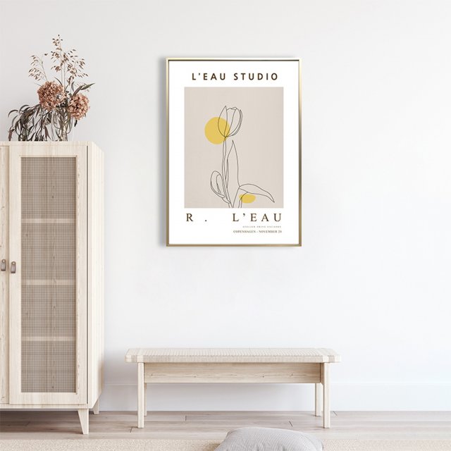 Contemporary Geometric Interior Framed Poster 3D Model .c4d .max .obj .3ds .fbx .stl .blend 