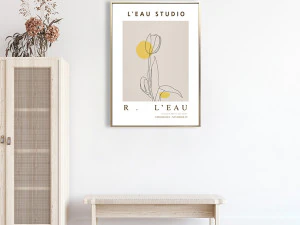 Poster incorniciato con interni geometrici contemporanei Modello 3D