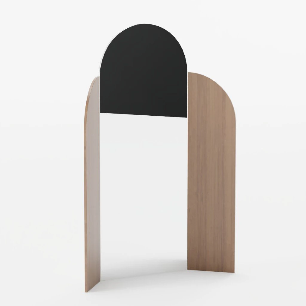 MIRROR l WALNUT 3D Model .c4d .max .obj .3ds .fbx .stl .blend 