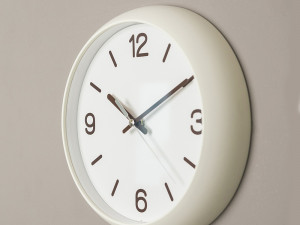 White Dome Round Noiseless Wall Clock 3D 模型