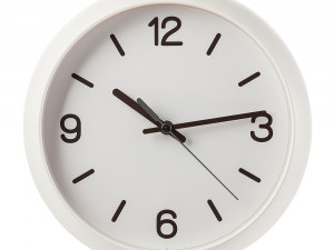 White Dome Round Noiseless Wall Clock 3D 模型