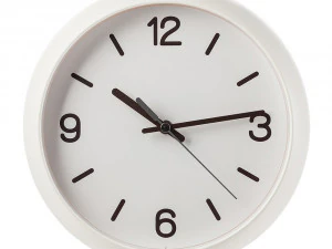 White Dome Round Noiseless Wall Clock 3D Model