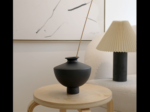 Black Textured Vase 3D Model