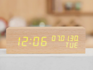 LED Wood Alarm Clock 3D Model