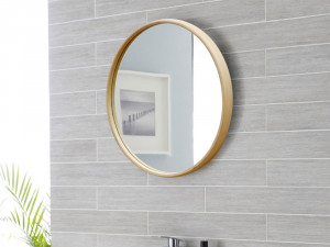 Wood round mirror 3D 模型