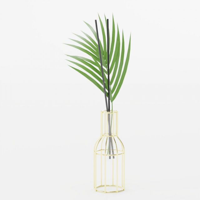 Metal wire vase gold 3D Модель .c4d .max .obj .3ds .fbx .stl .blend 