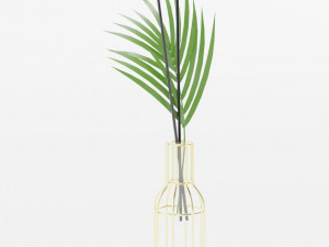 Metal wire vase gold Modello 3D