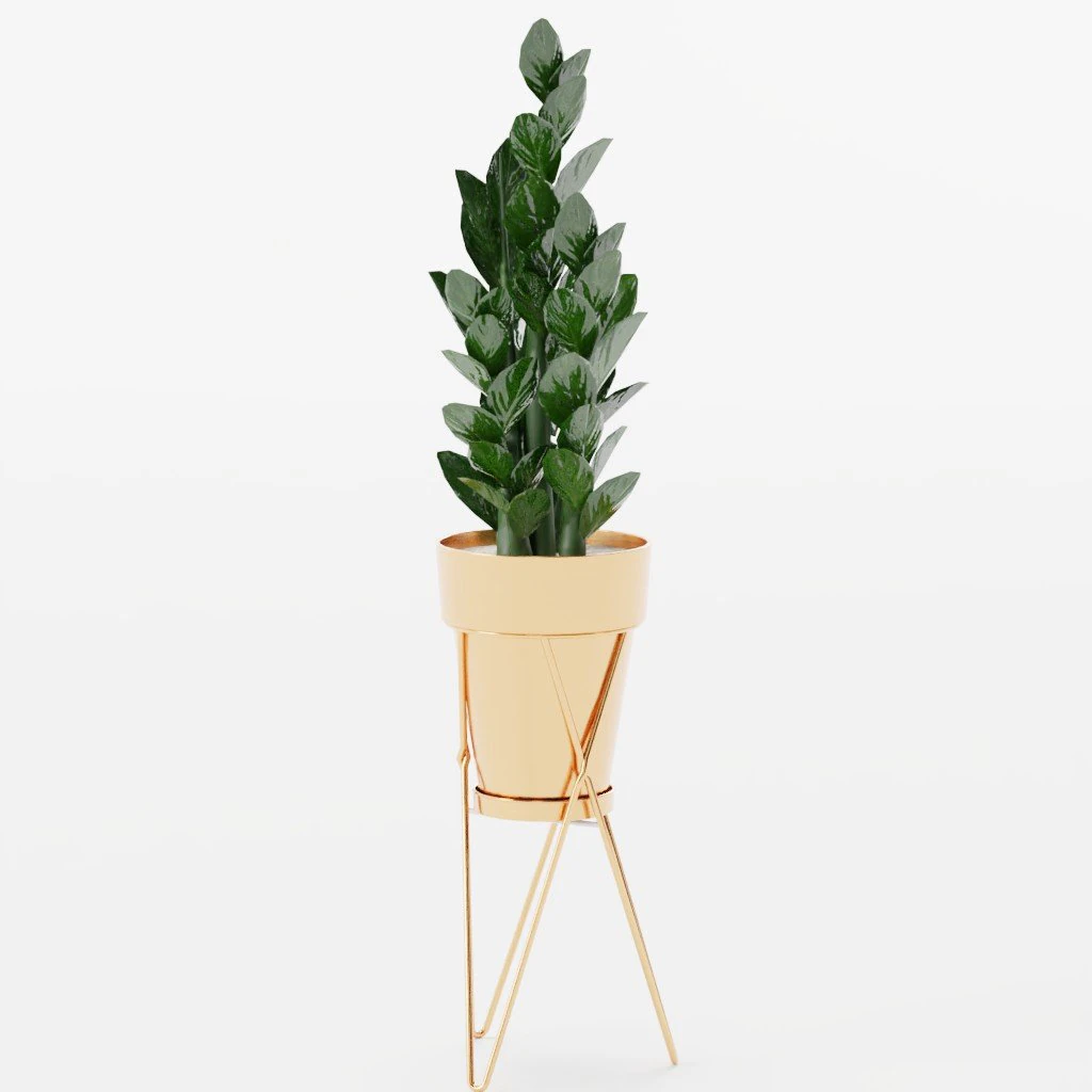 Metal Flowerpot 3D Model .c4d .max .obj .3ds .fbx .stl .blend