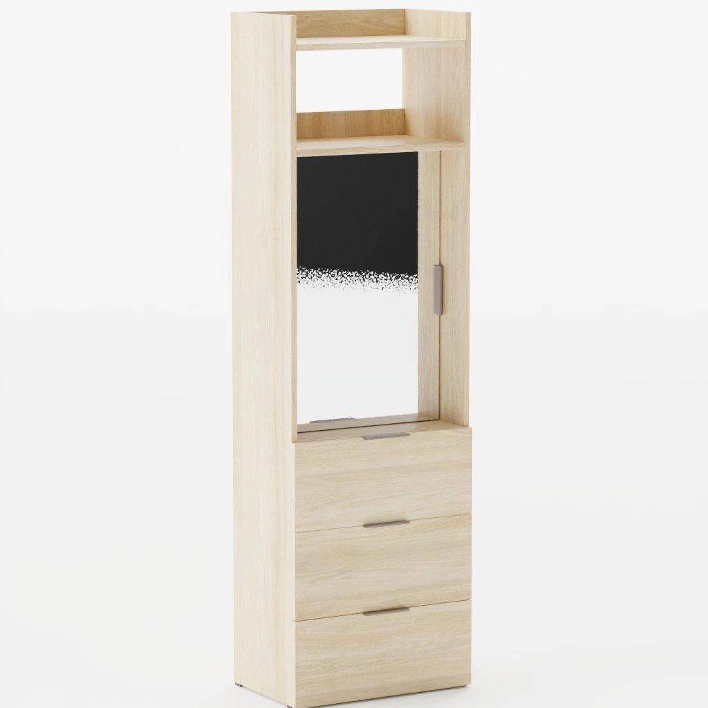 System Cabinet Cabinet with Sliding Doors Oak 3D Model .c4d .max .obj .3ds .fbx .stl .blend