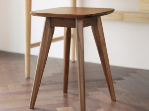 Side table and wooden stool Model 3D