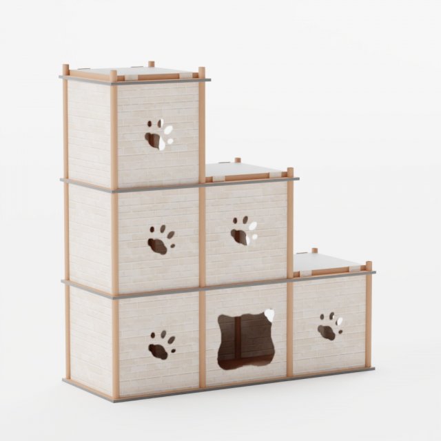 Cat Tower Scratcher 3Dモデル .c4d .max .obj .3ds .fbx .stl .blend 