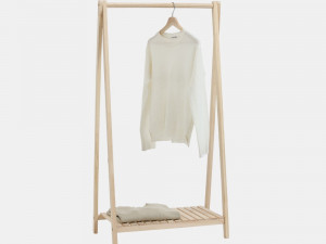 Solid wood storage shelf type 1-A Modelo 3D