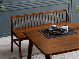 Sedia da tavolo panca per due in legno massello Inz Modello 3D