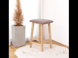 Rubber Wood Prefab Square Cushion Bar stool 3D Model