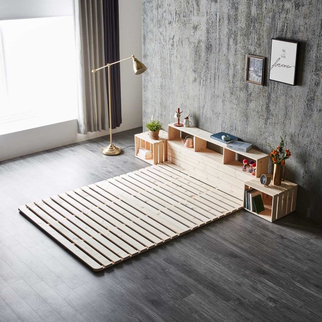 Bed frame solid wood pallet mattress base 3D Model .c4d .max .obj .3ds .fbx .stl .blend 