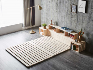 Bed frame solid wood pallet mattress base 3D Model