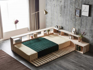 Bed frame solid wood pallet mattress base 3D Model