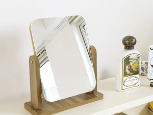 Classic Wood Desk Mirror Solid Wood 3D Model