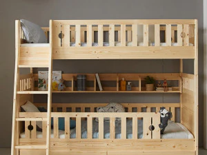 Letto a castello generale con separazione in legno massello Ed Finland Modello 3D