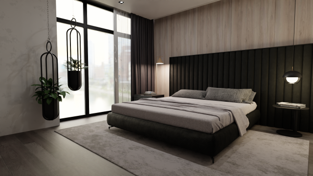 Bedroom - Interior Scene - Architectural Visualization 3D Model .c4d .max .obj .3ds .fbx .stl .blend 