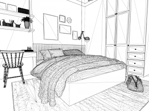 Bedroom - Interior Scene - Architectural Visualization 3D Model