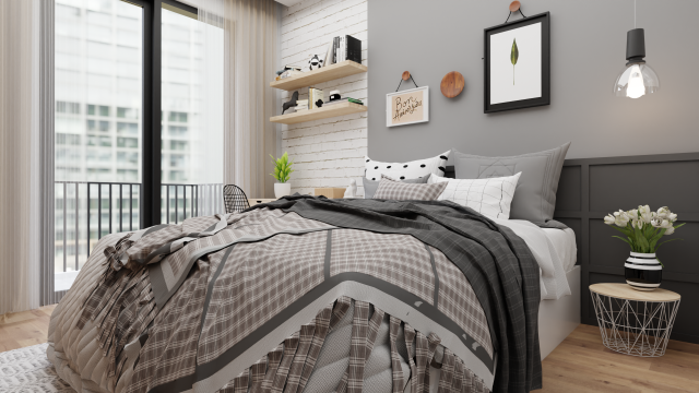 Bedroom - Interior Scene - Architectural Visualization 3D Model .c4d .max .obj .3ds .fbx .stl .blend 