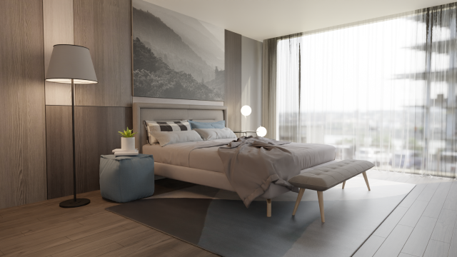 Bedroom - Interior Scene - Architectural Visualization 3D-Modell .c4d .max .obj .3ds .fbx .stl .blend 