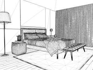 Bedroom - Interior Scene - Architectural Visualization 3D-Modell
