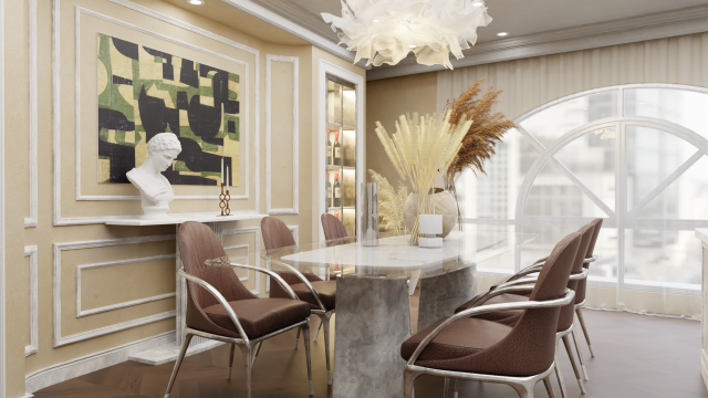 Dining room - Interior Scene - Architectural Visualization 3D Model .c4d .max .obj .3ds .fbx .stl .blend 